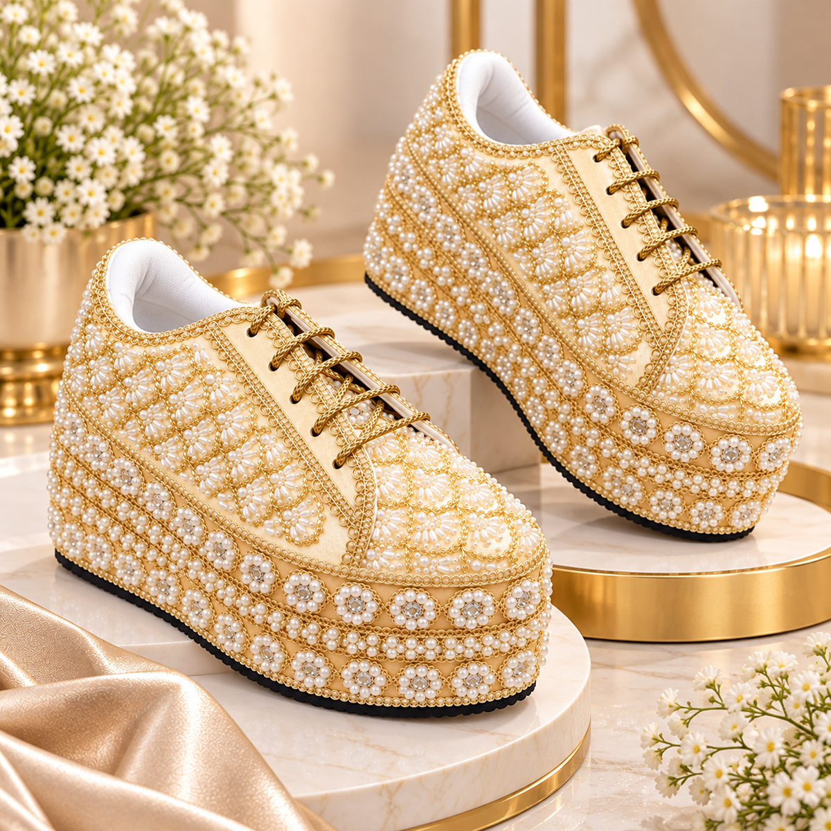 Ivory Scallop Sneakers