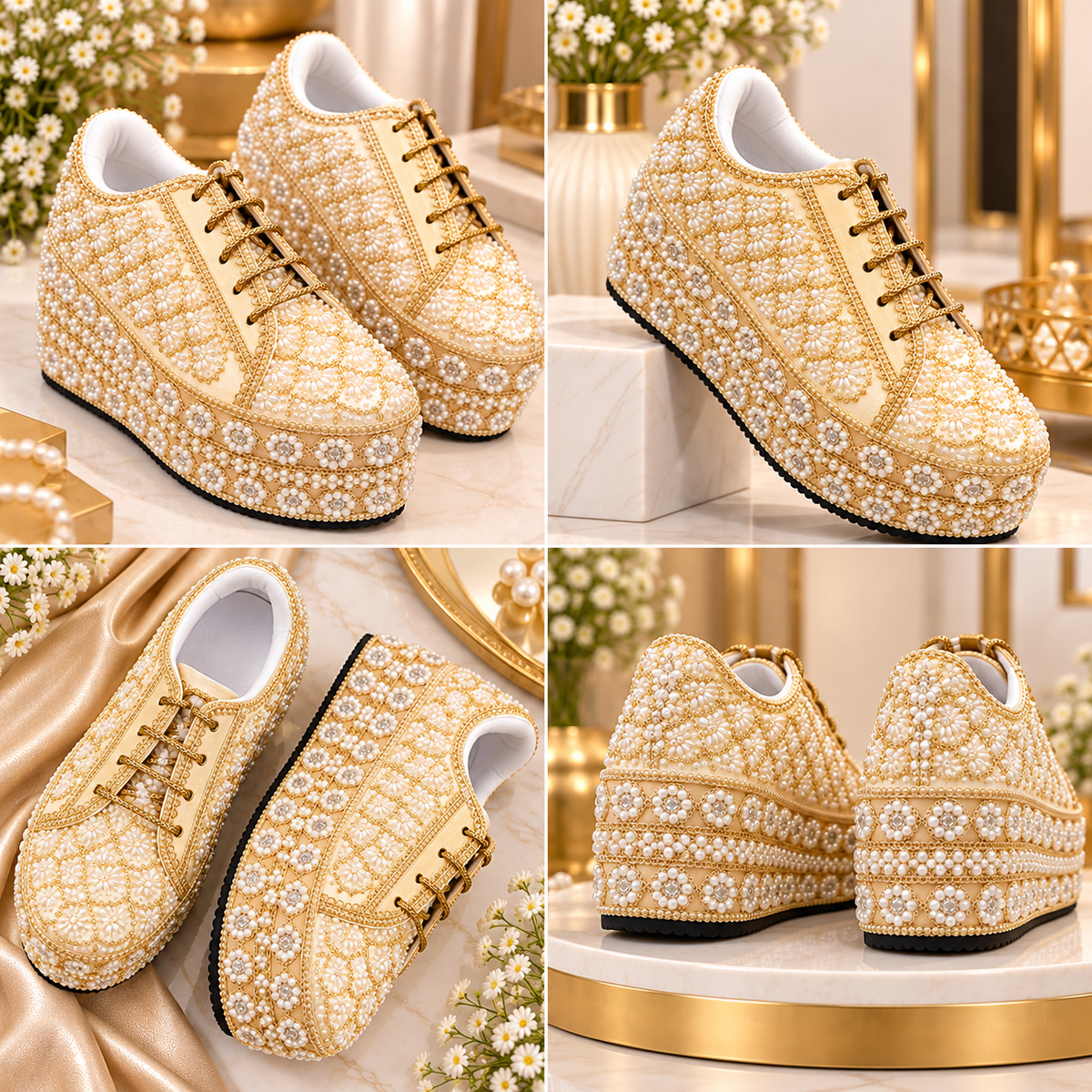 Ivory Scallop Sneakers